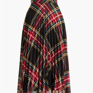 J.Crew Plaid Pleated Midi Skirt